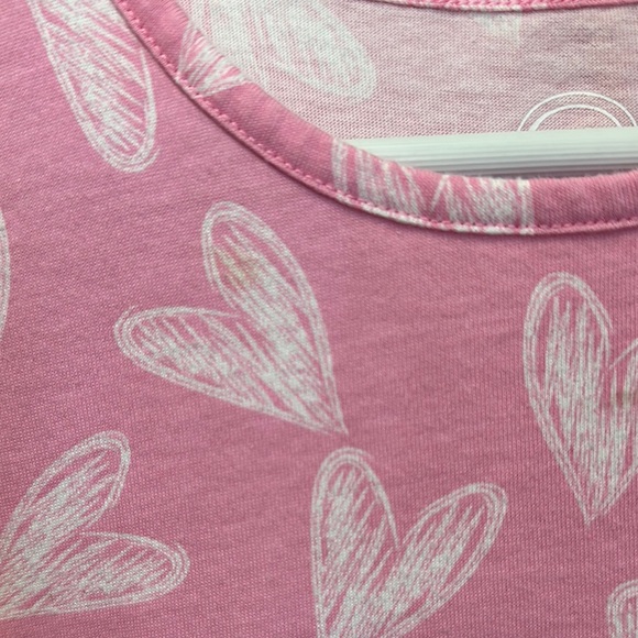 Pink and White Heart Pattern Sleeveless Skater Dress - Picture 3 of 5